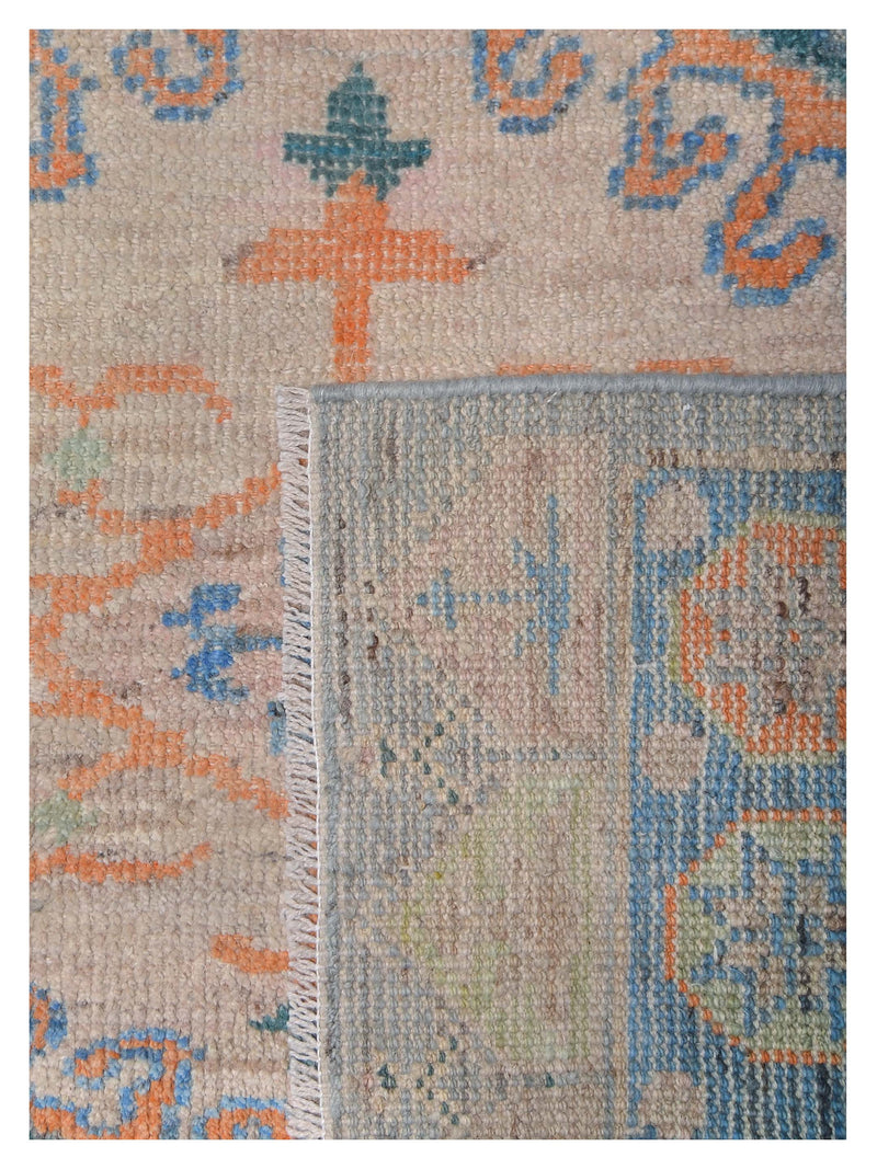 Pacific Ushak Wool Weft 42409 Grey Blue Transitional Hand Knotted Rug