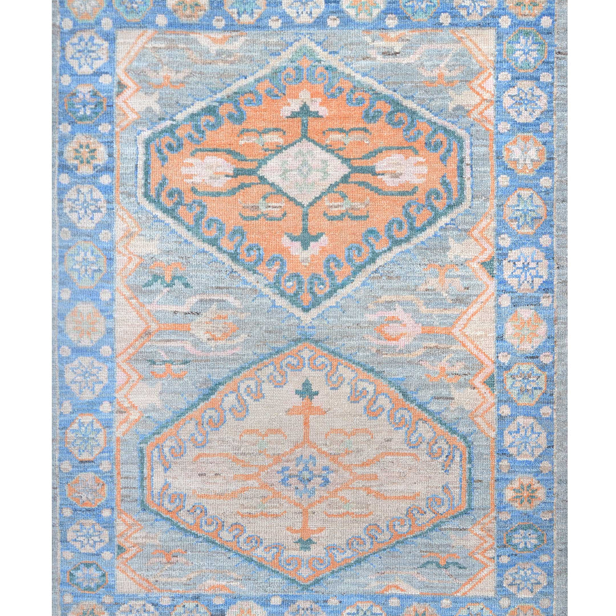 Pacific Ushak Wool Weft  Grey Blue Transitional