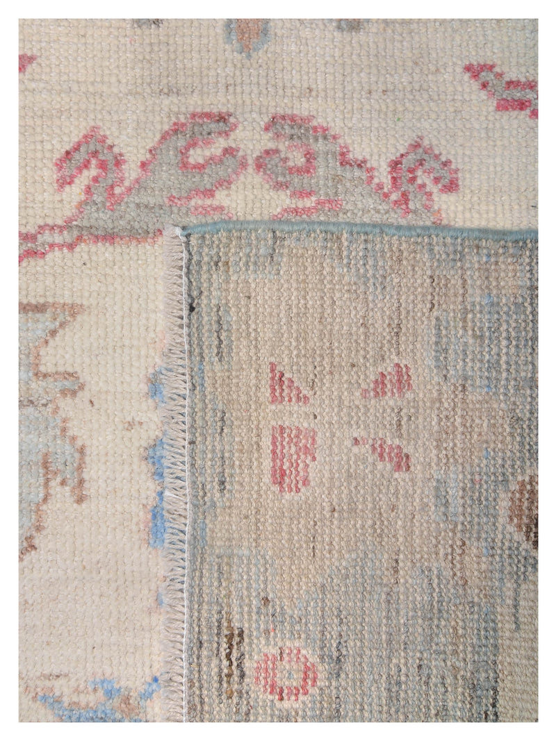 Pacific Ushak Wool Weft 42411 Ivory Grey Transitional Hand Knotted Rug