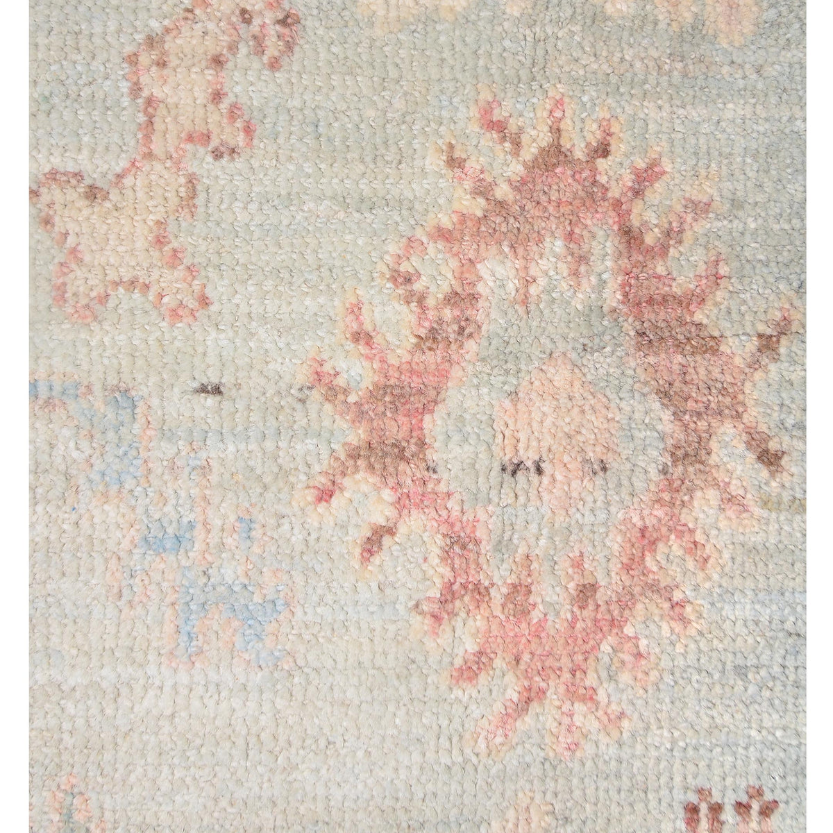 Pacific Ushak Wool Weft 42417 Turquoise Ivory Transitional Hand Knotted Rug