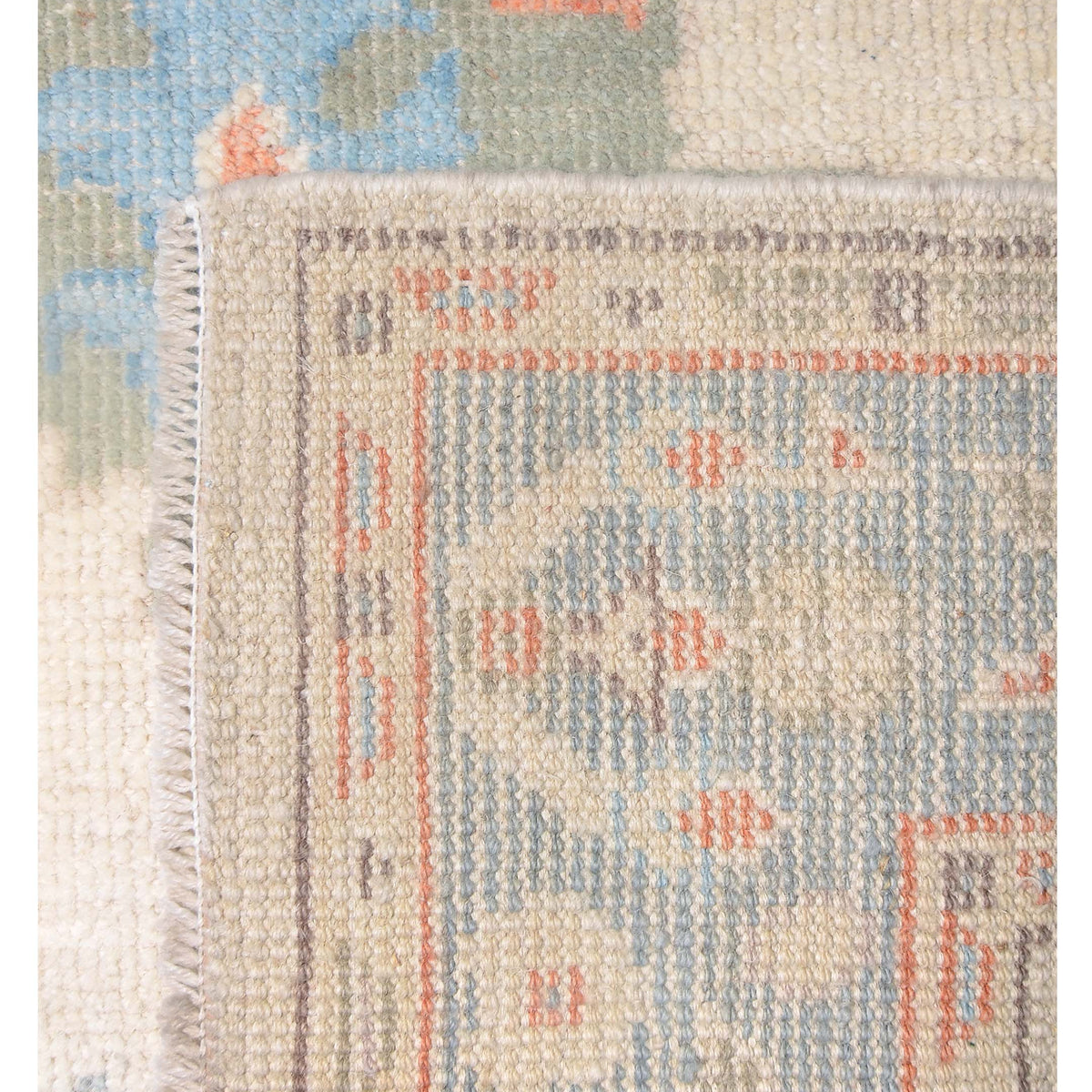 Pacific Ushak Wool Weft 42418 Ivory Grey Transitional Hand Knotted Rug