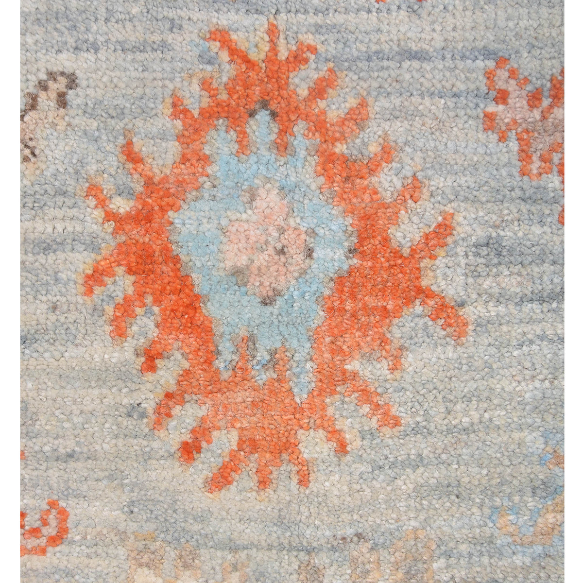 Pacific Ushak Wool Weft 42419 Lt.Blue Ivory Transitional Hand Knotted Rug