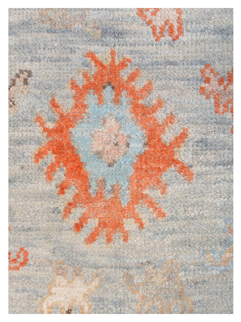 Pacific Ushak Wool Weft 42419 Lt.Blue Ivory Transitional Hand Knotted Rug
