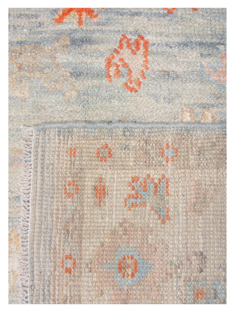 Pacific Ushak Wool Weft 42419 Lt.Blue Ivory Transitional Hand Knotted Rug