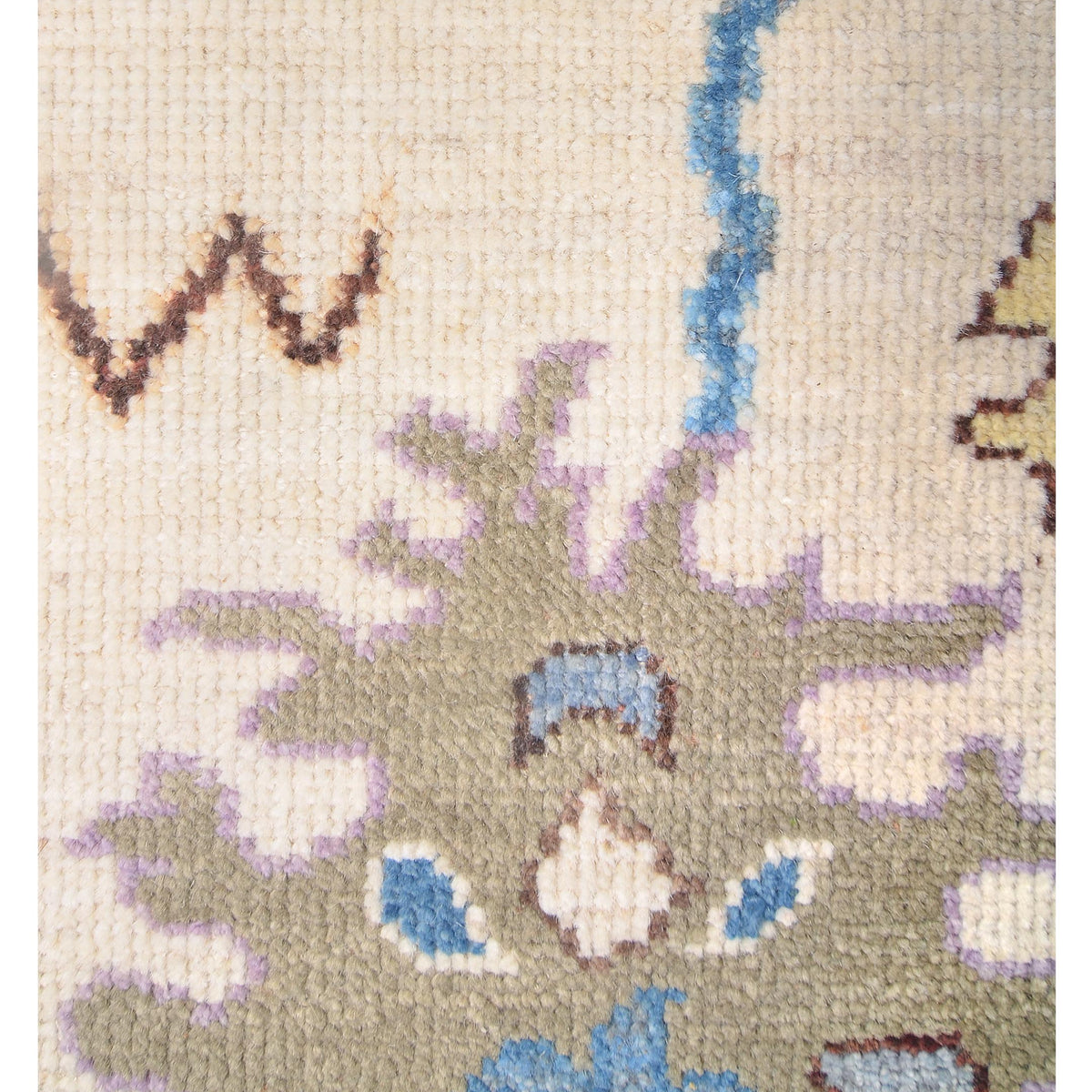 Pacific Ushak Wool Weft 42421 Ivory Grey Transitional Hand Knotted Rug