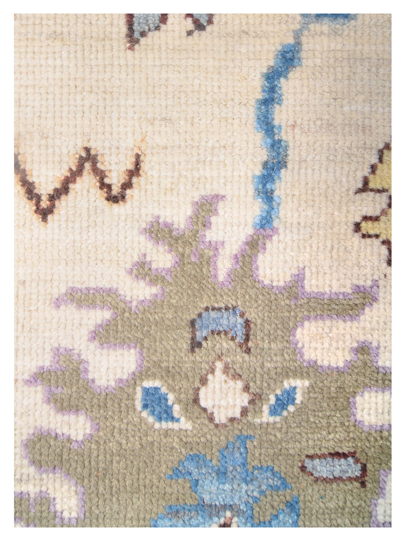 Pacific Ushak Wool Weft 42421 Ivory Grey Transitional Hand Knotted Rug