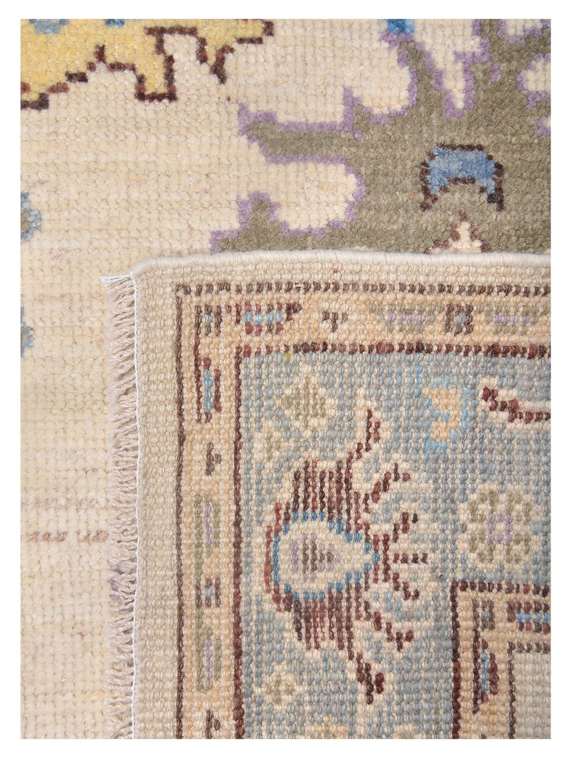 Pacific Ushak Wool Weft 42421 Ivory Grey Transitional Hand Knotted Rug