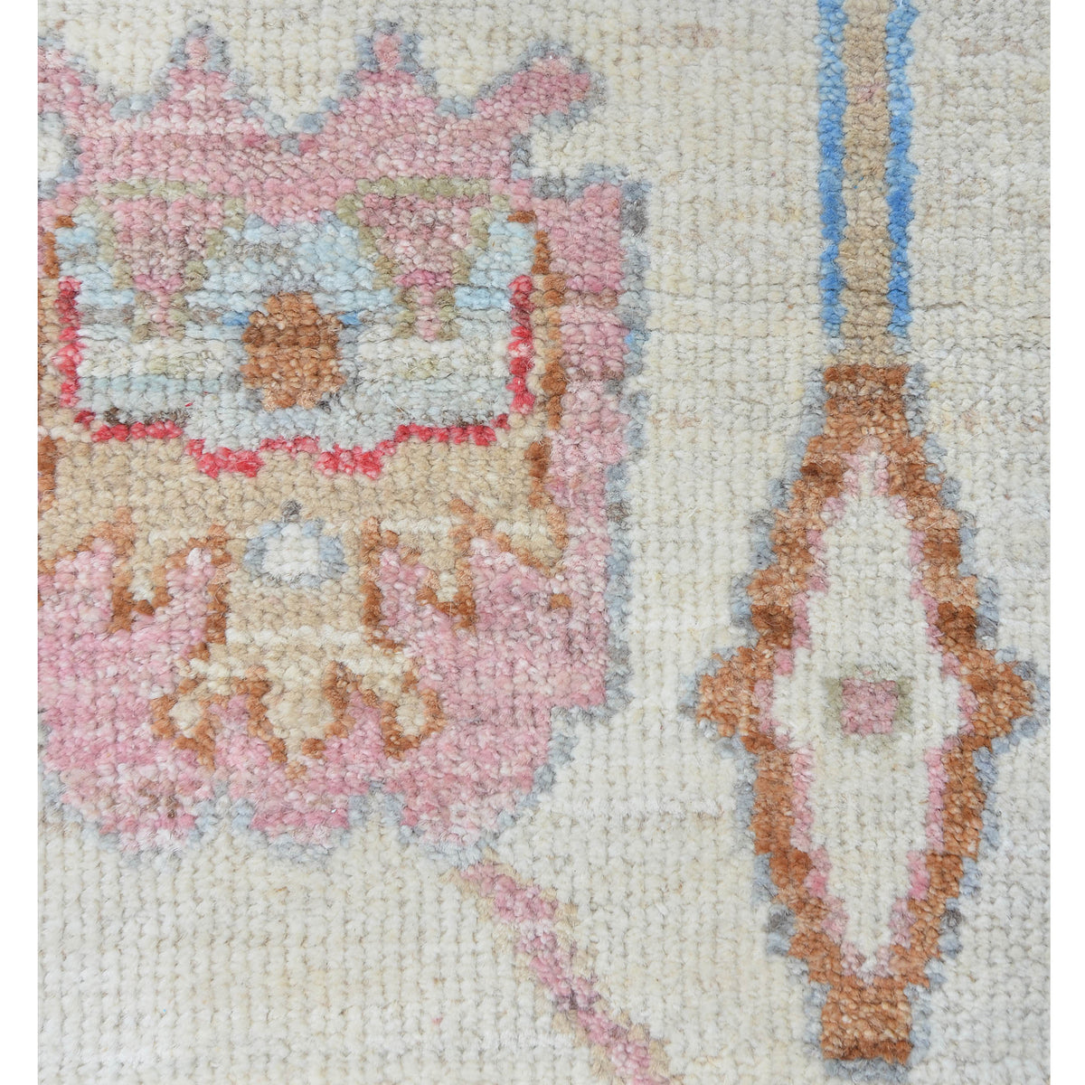 Pacific Ushak Wool Weft 42429 Ivory Grey Transitional Hand Knotted Rug