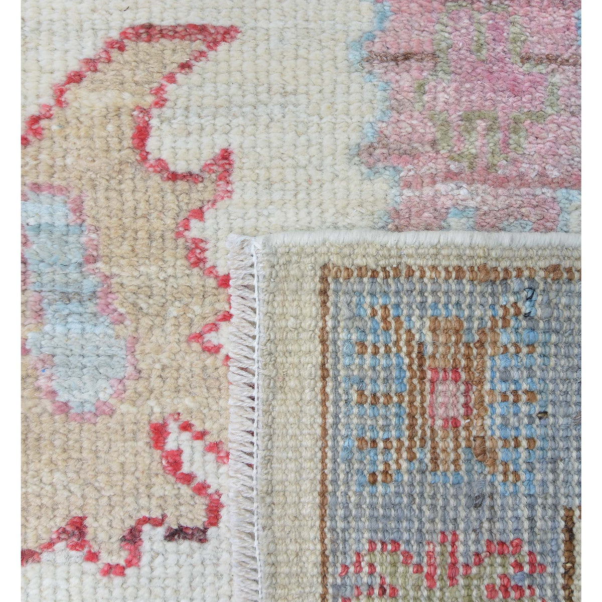 Pacific Ushak Wool Weft 42429 Ivory Grey Transitional Hand Knotted Rug