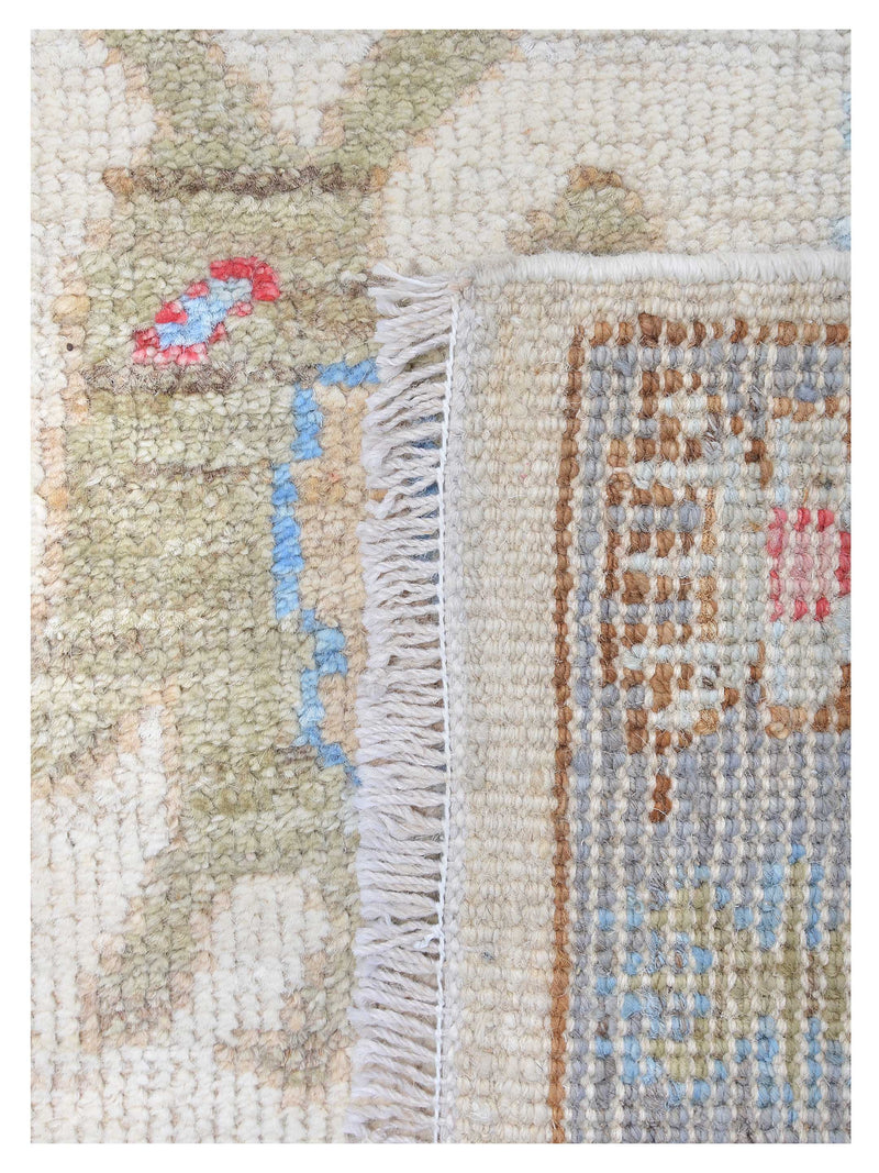 Pacific Ushak Wool Weft 42430 Ivory Grey Transitional Hand Knotted Rug