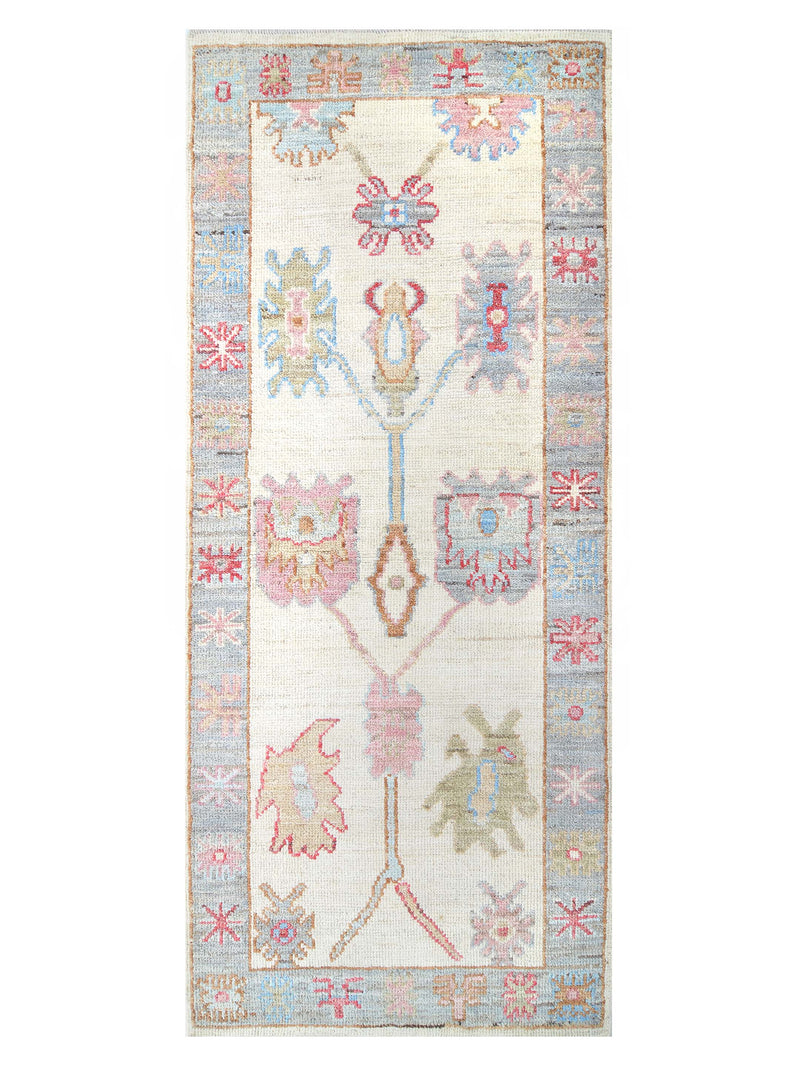 Pacific Ushak Wool Weft  Ivory Grey Transitional