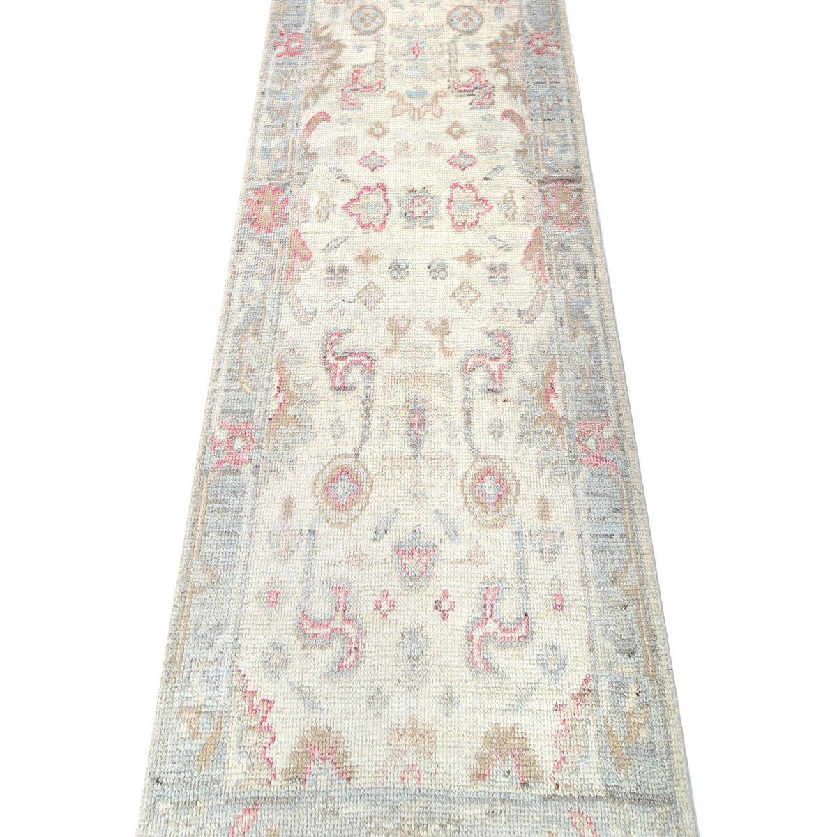 Pacific Ushak Wool Weft 42431 Ivory Grey Transitional Hand Knotted Rug