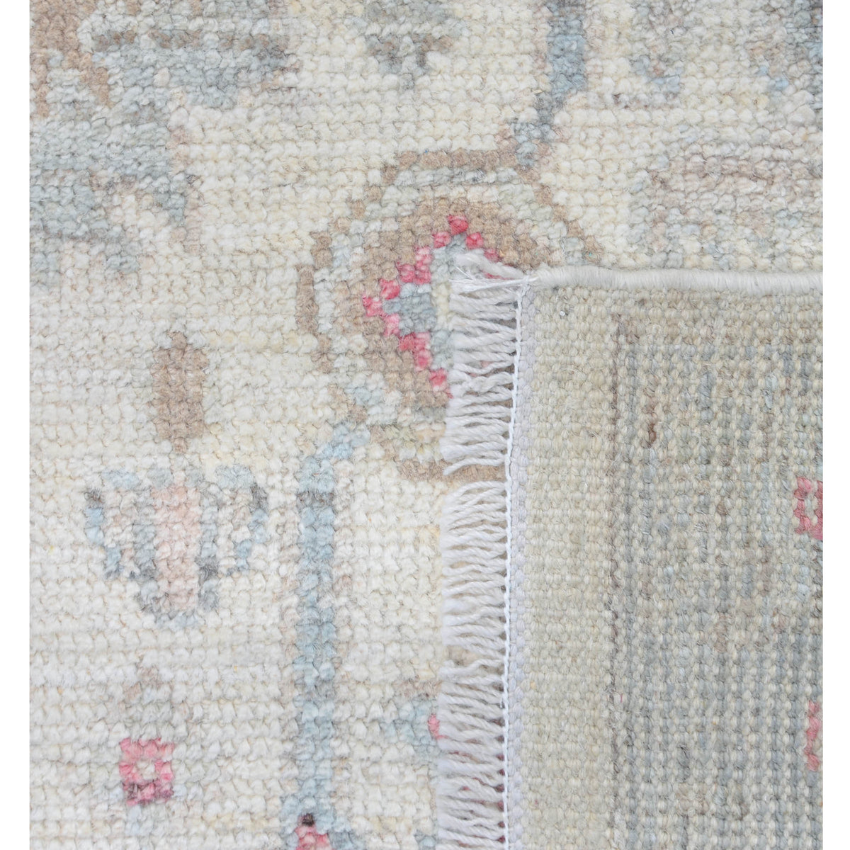 Pacific Ushak Wool Weft 42431 Ivory Grey Transitional Hand Knotted Rug
