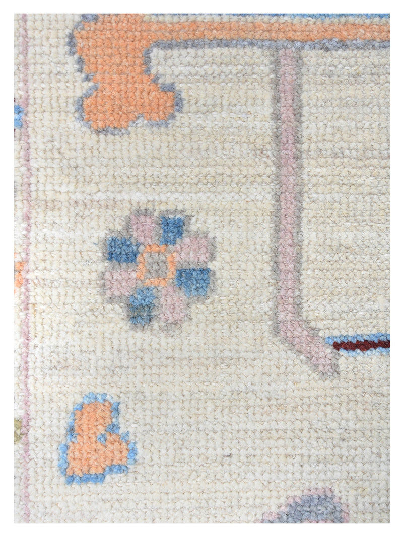 Pacific Ushak Wool Weft 42432 Ivory Grey Transitional Hand Knotted Rug