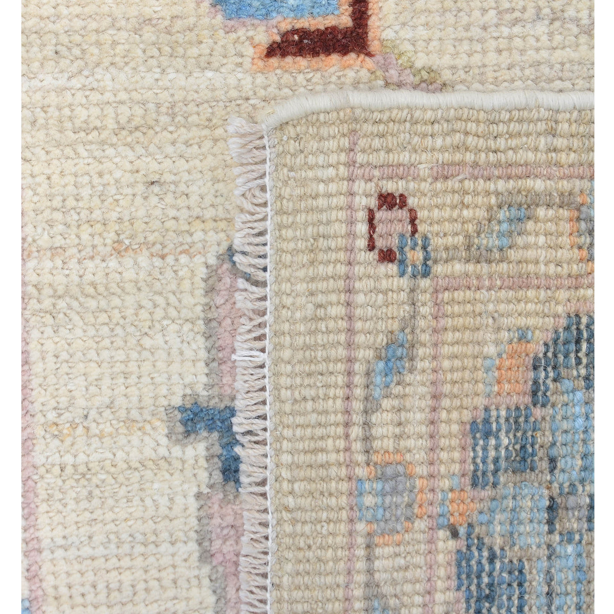 Pacific Ushak Wool Weft 42432 Ivory Grey Transitional Hand Knotted Rug