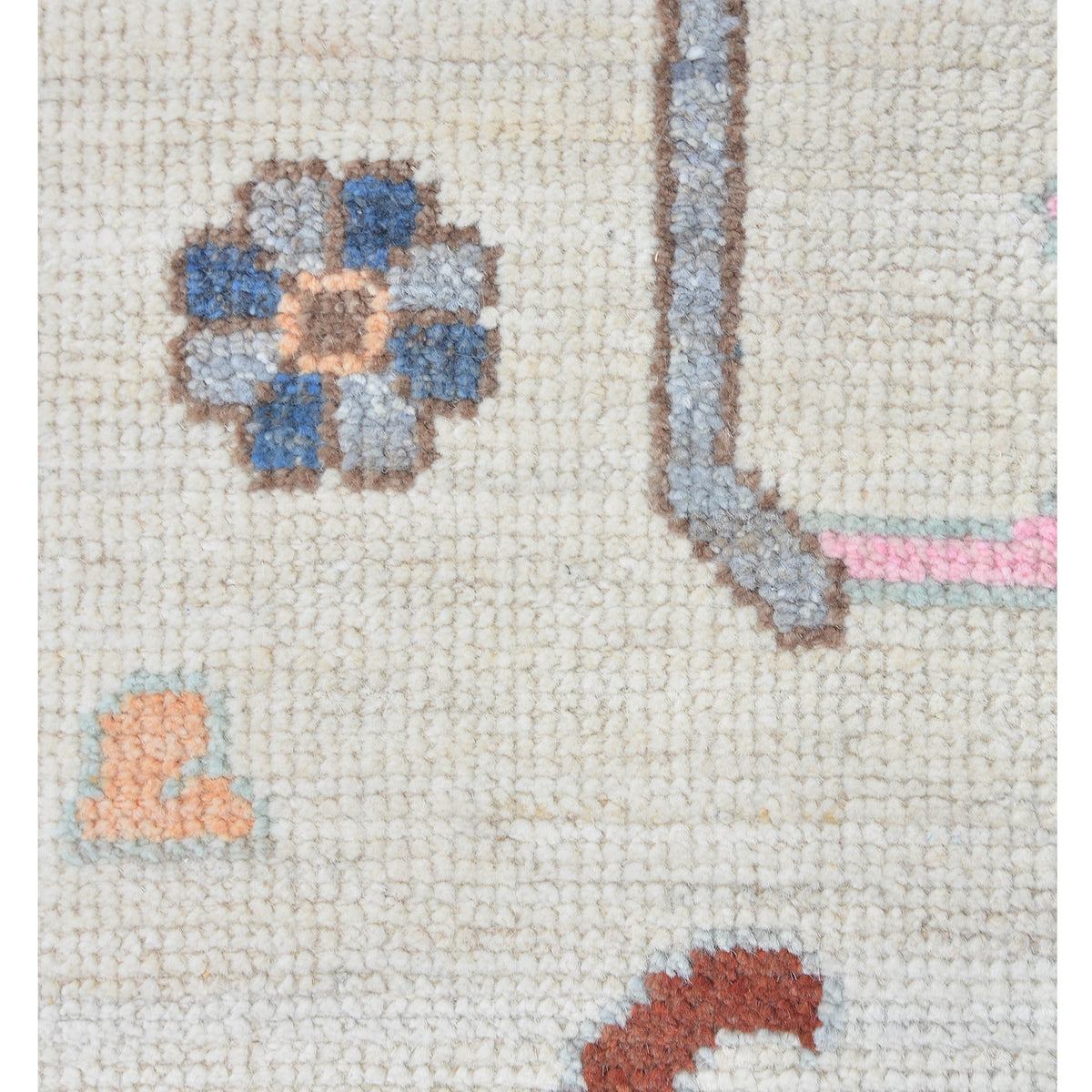 Pacific Ushak Wool Weft 42433 Ivory Grey Transitional Hand Knotted Rug
