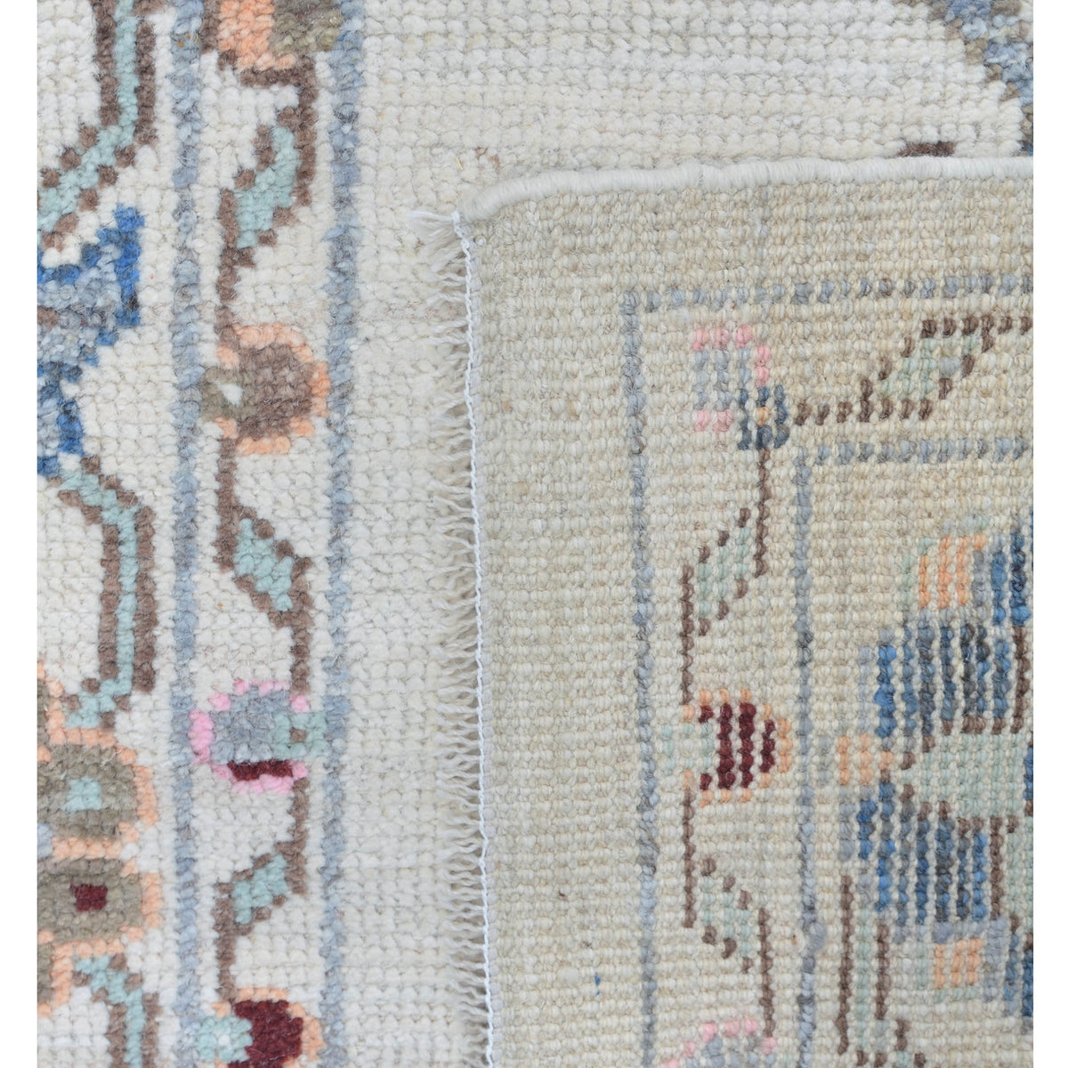 Pacific Ushak Wool Weft 42433 Ivory Grey Transitional Hand Knotted Rug