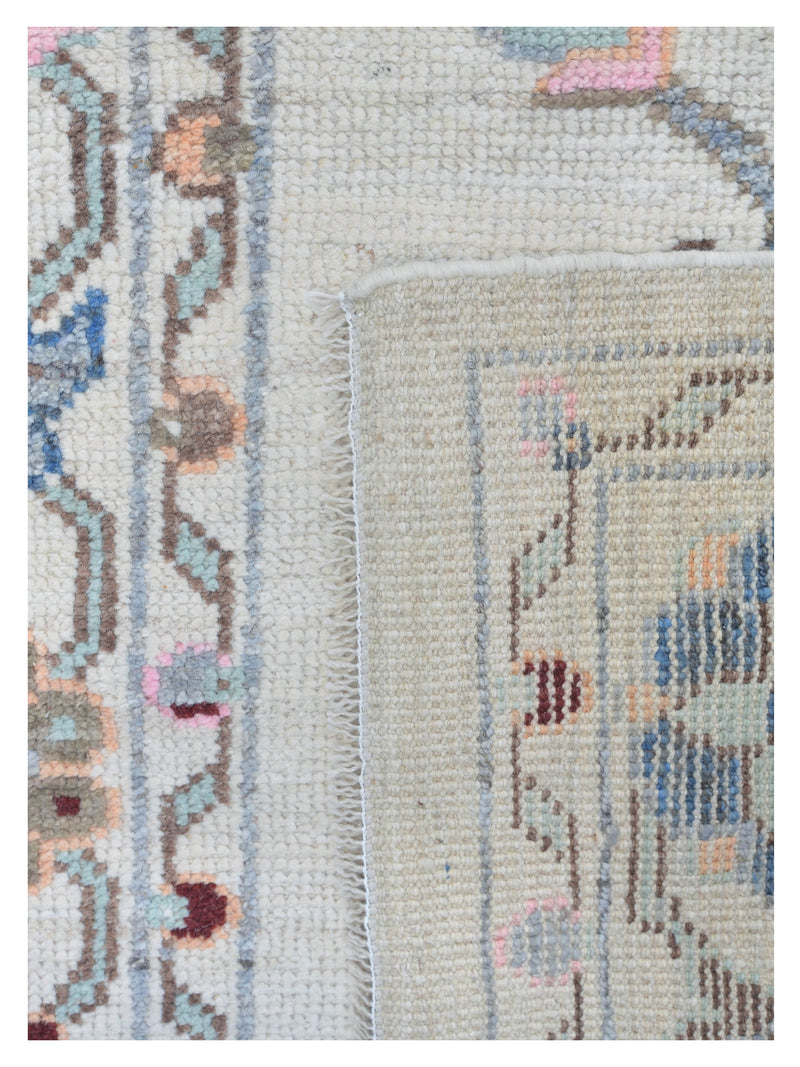 Pacific Ushak Wool Weft 42433 Ivory Grey Transitional Hand Knotted Rug