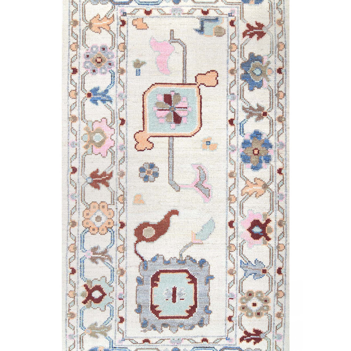 Pacific Ushak Wool Weft  Ivory Grey Transitional