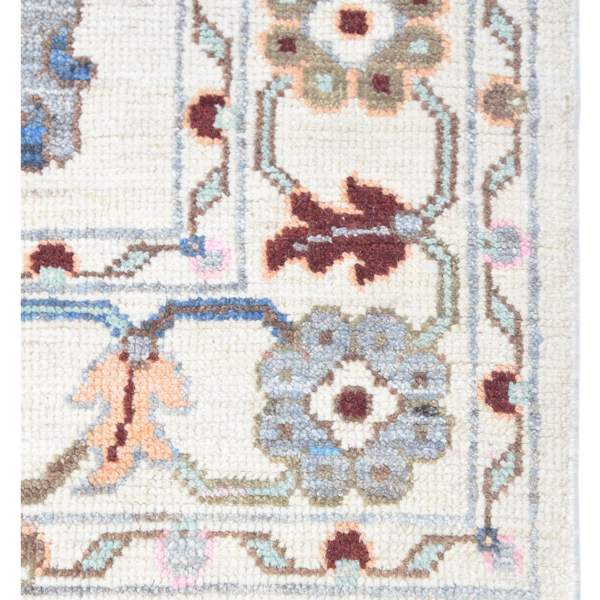 Pacific Ushak Wool Weft 42434 Ivory Grey Transitional Hand Knotted Rug