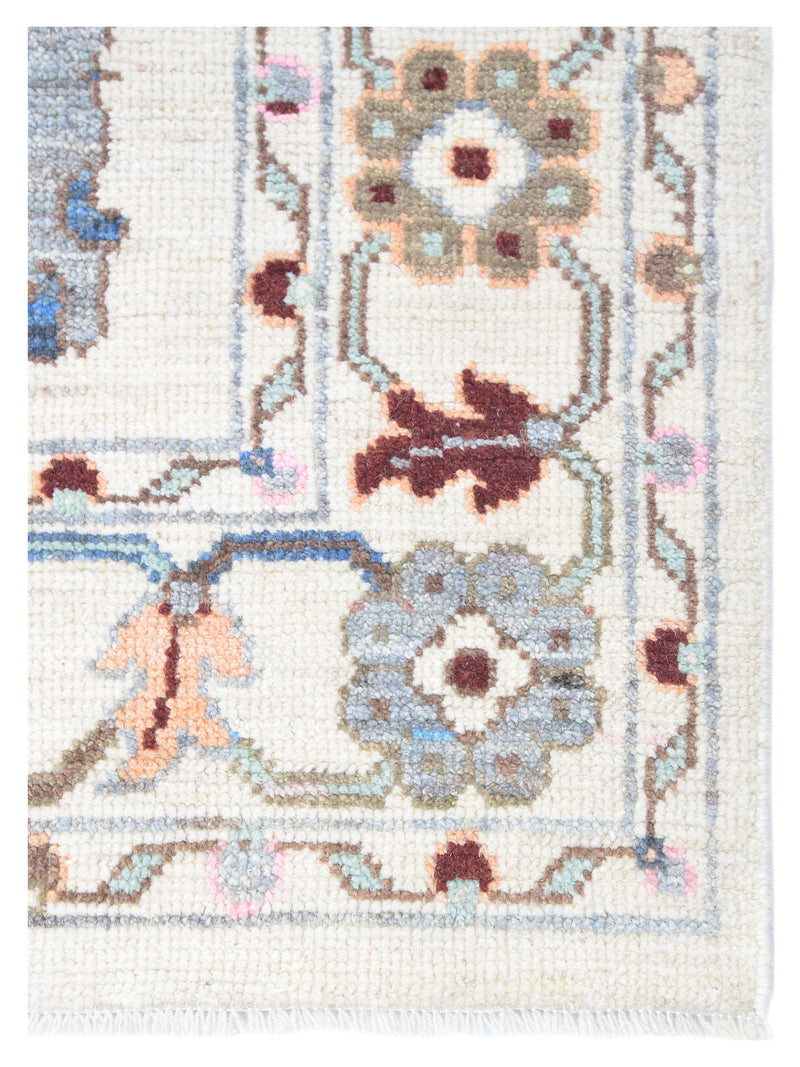 Pacific Ushak Wool Weft 42434 Ivory Grey Transitional Hand Knotted Rug