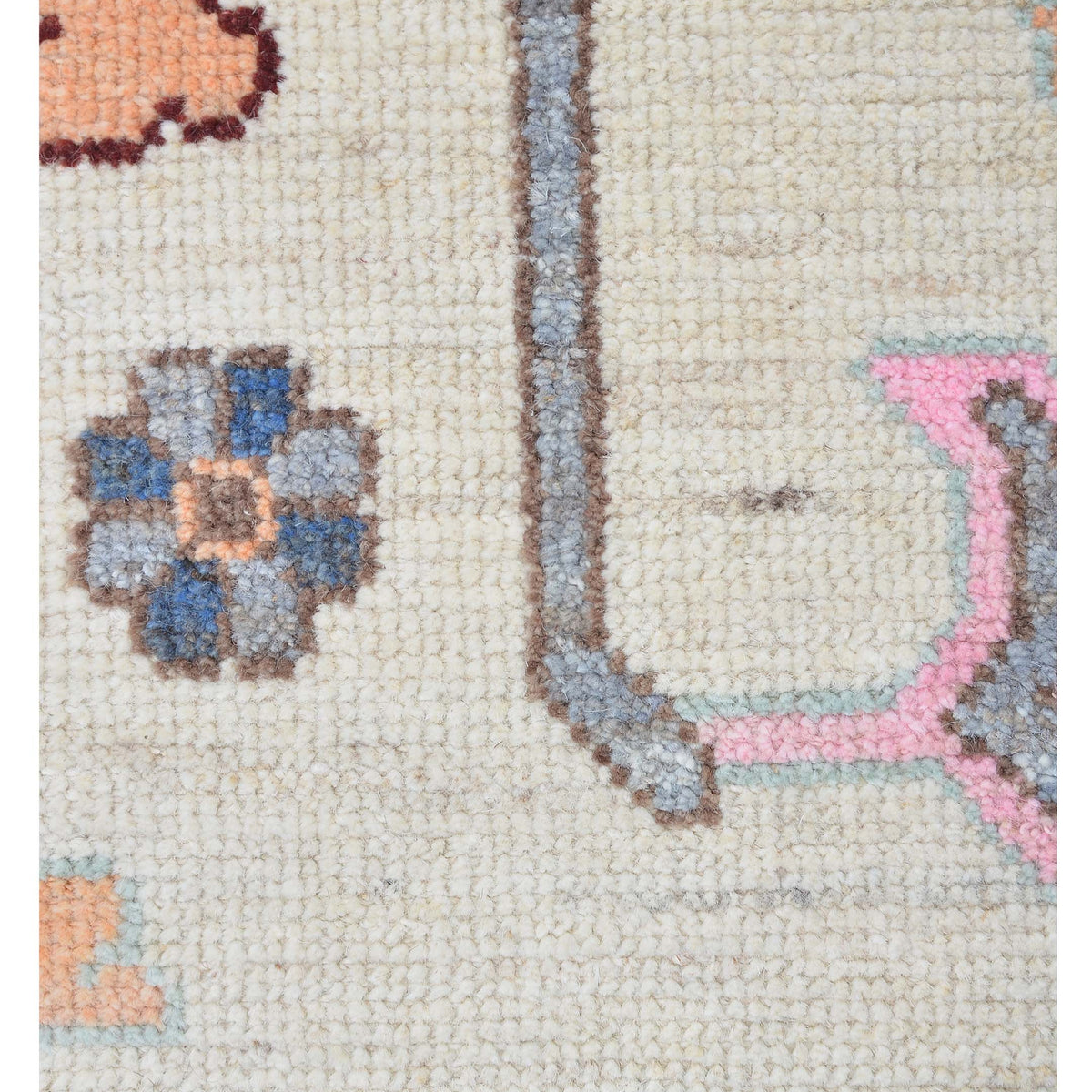 Pacific Ushak Wool Weft 42434 Ivory Grey Transitional Hand Knotted Rug