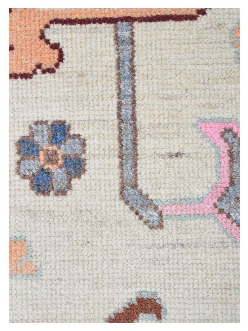 Pacific Ushak Wool Weft 42434 Ivory Grey Transitional Hand Knotted Rug