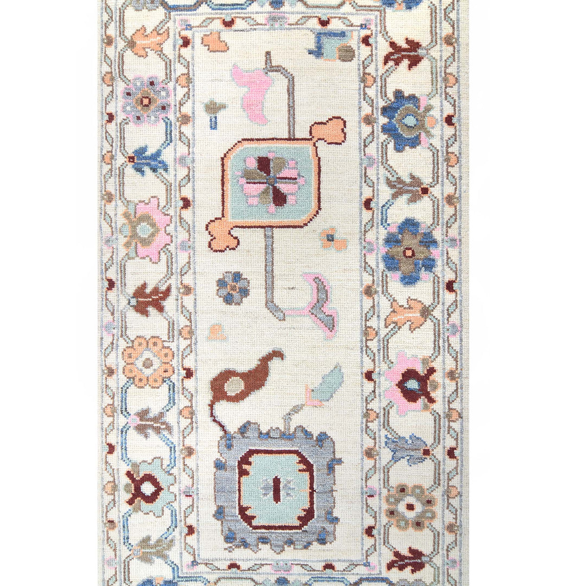 Pacific Ushak Wool Weft  Ivory Grey Transitional