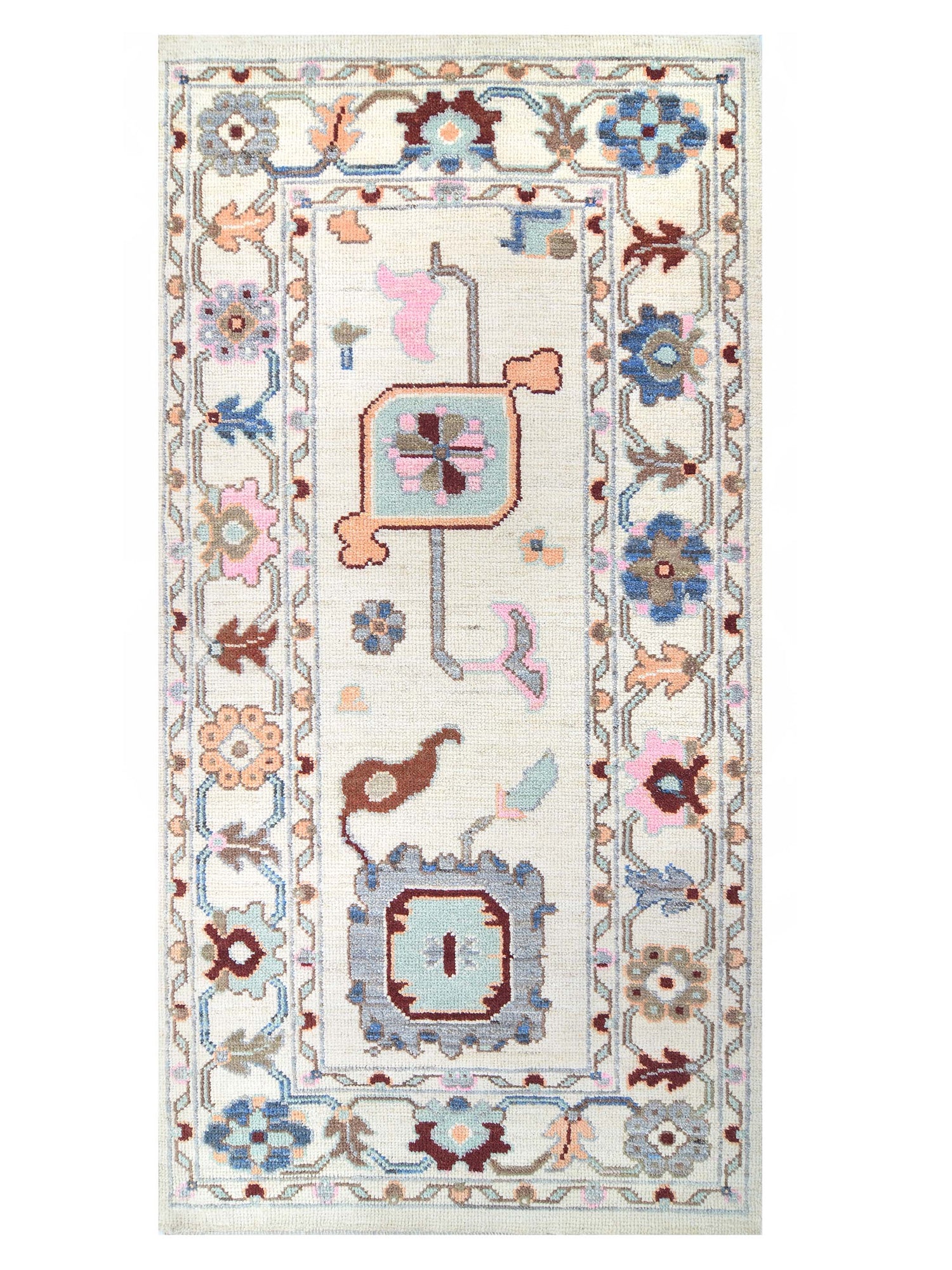 Pacific Ushak Wool Weft  Ivory Grey Transitional