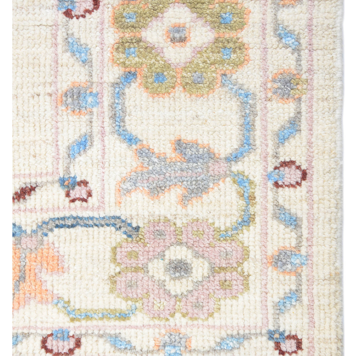 Pacific Ushak Wool Weft 42435 Ivory Grey Transitional Hand Knotted Rug