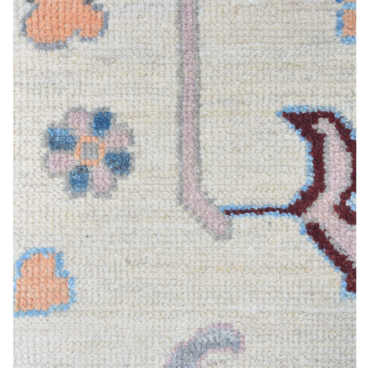 Pacific Ushak Wool Weft 42435 Ivory Grey Transitional Hand Knotted Rug