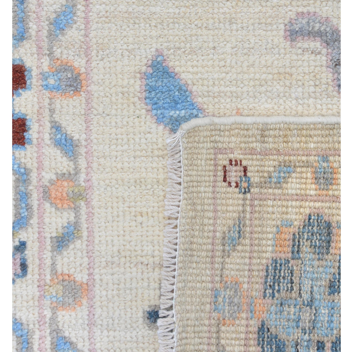 Pacific Ushak Wool Weft 42435 Ivory Grey Transitional Hand Knotted Rug