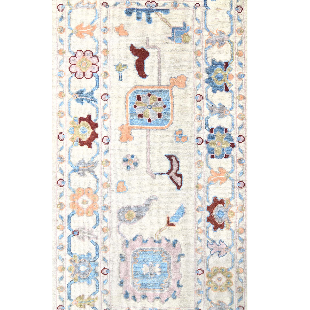 Pacific Ushak Wool Weft  Ivory Grey Transitional