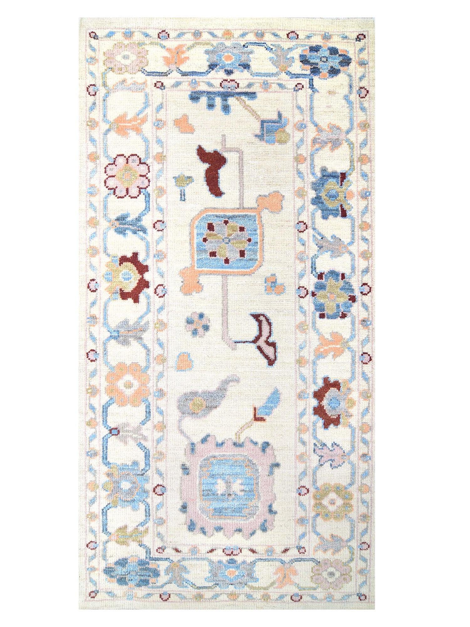 Pacific Ushak Wool Weft  Ivory Grey Transitional