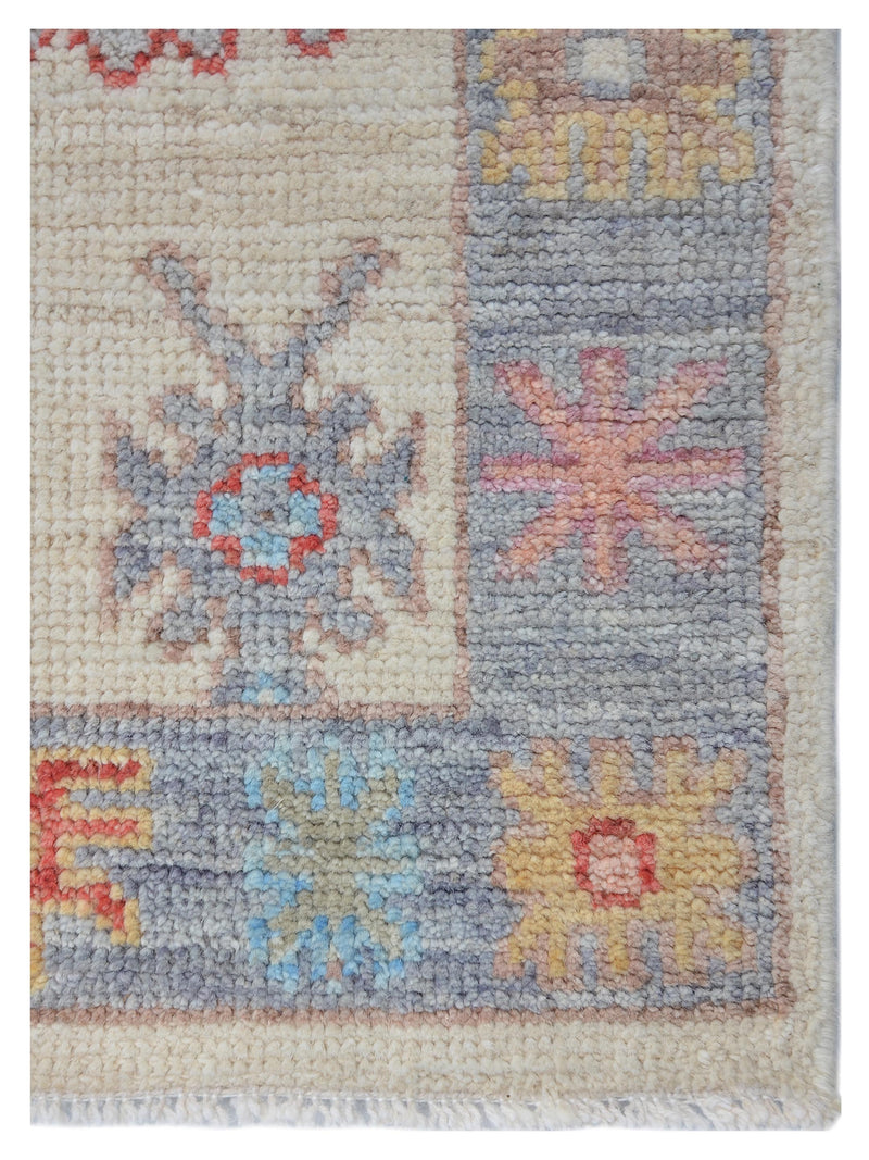 Pacific Ushak Wool Weft 42439 Ivory Grey Transitional Hand Knotted Rug