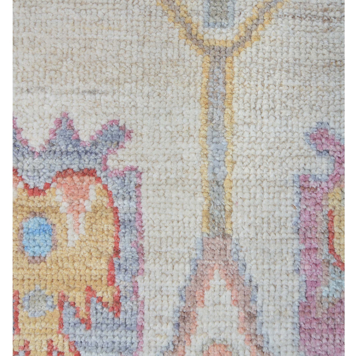 Pacific Ushak Wool Weft 42439 Ivory Grey Transitional Hand Knotted Rug