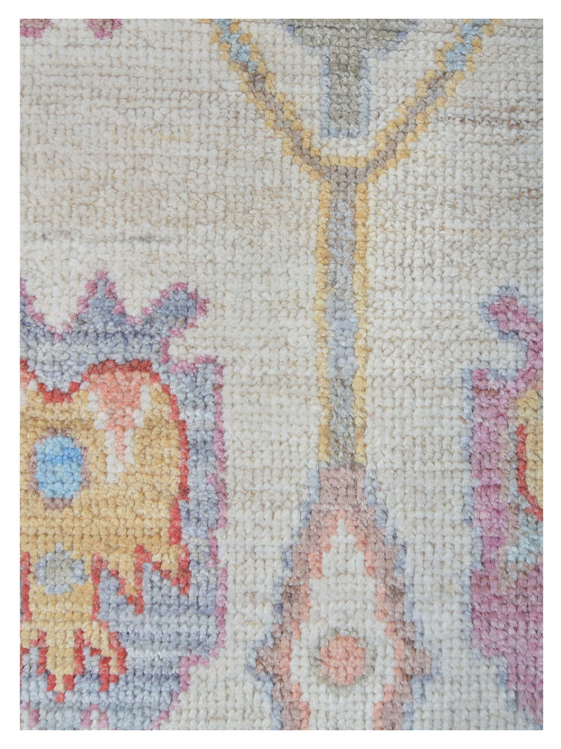 Pacific Ushak Wool Weft 42439 Ivory Grey Transitional Hand Knotted Rug