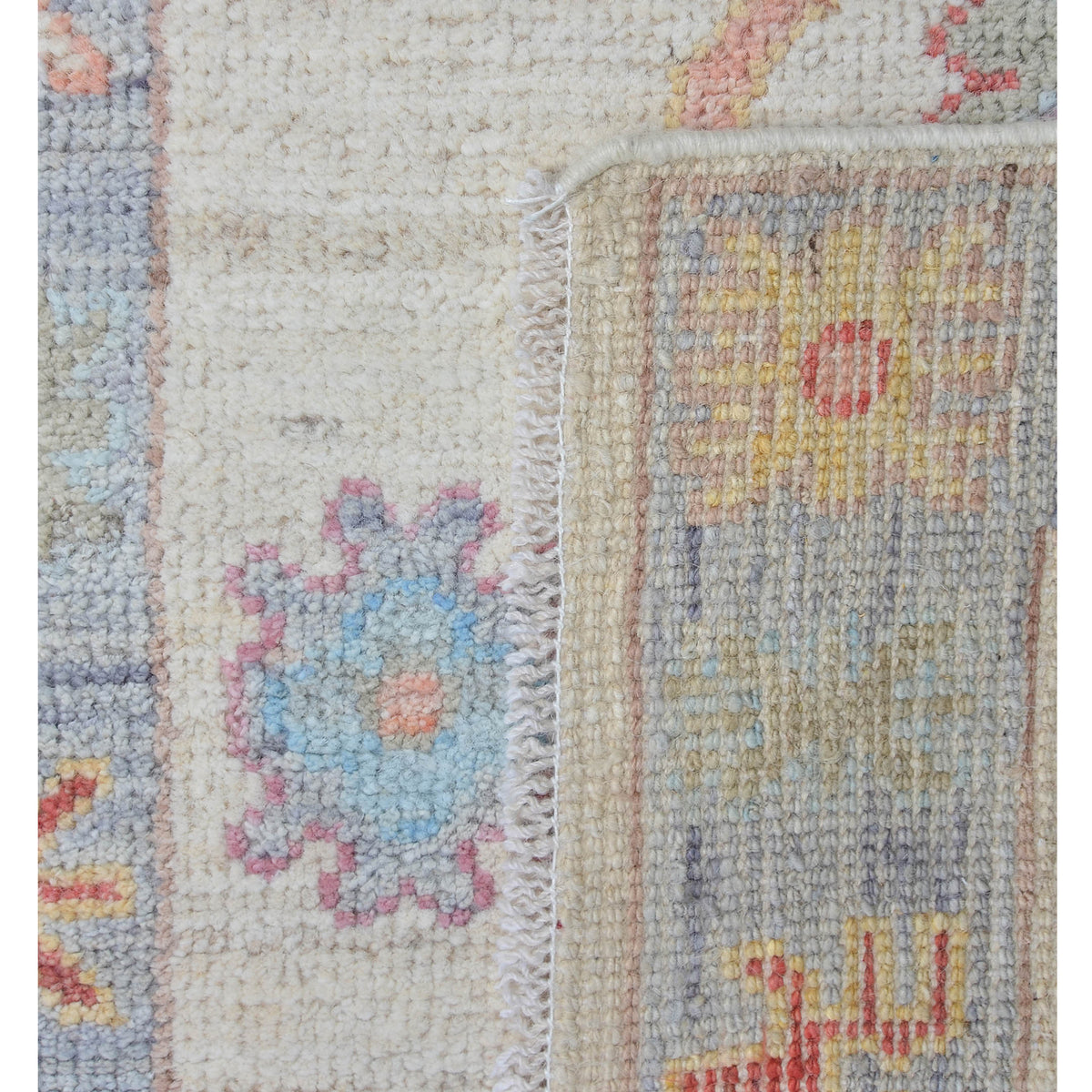 Pacific Ushak Wool Weft 42441 Ivory Grey Transitional Hand Knotted Rug