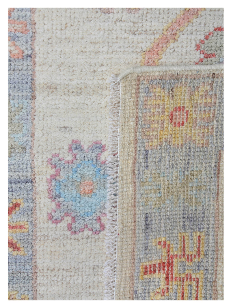 Pacific Ushak Wool Weft 42441 Ivory Grey Transitional Hand Knotted Rug