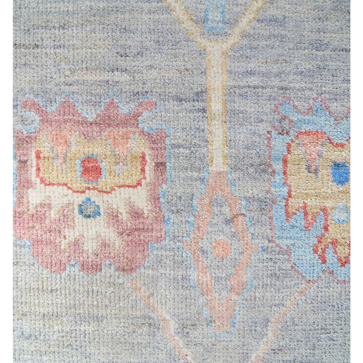 Pacific Ushak Wool Weft 42442 Grey Lt.Blue Transitional Hand Knotted Rug