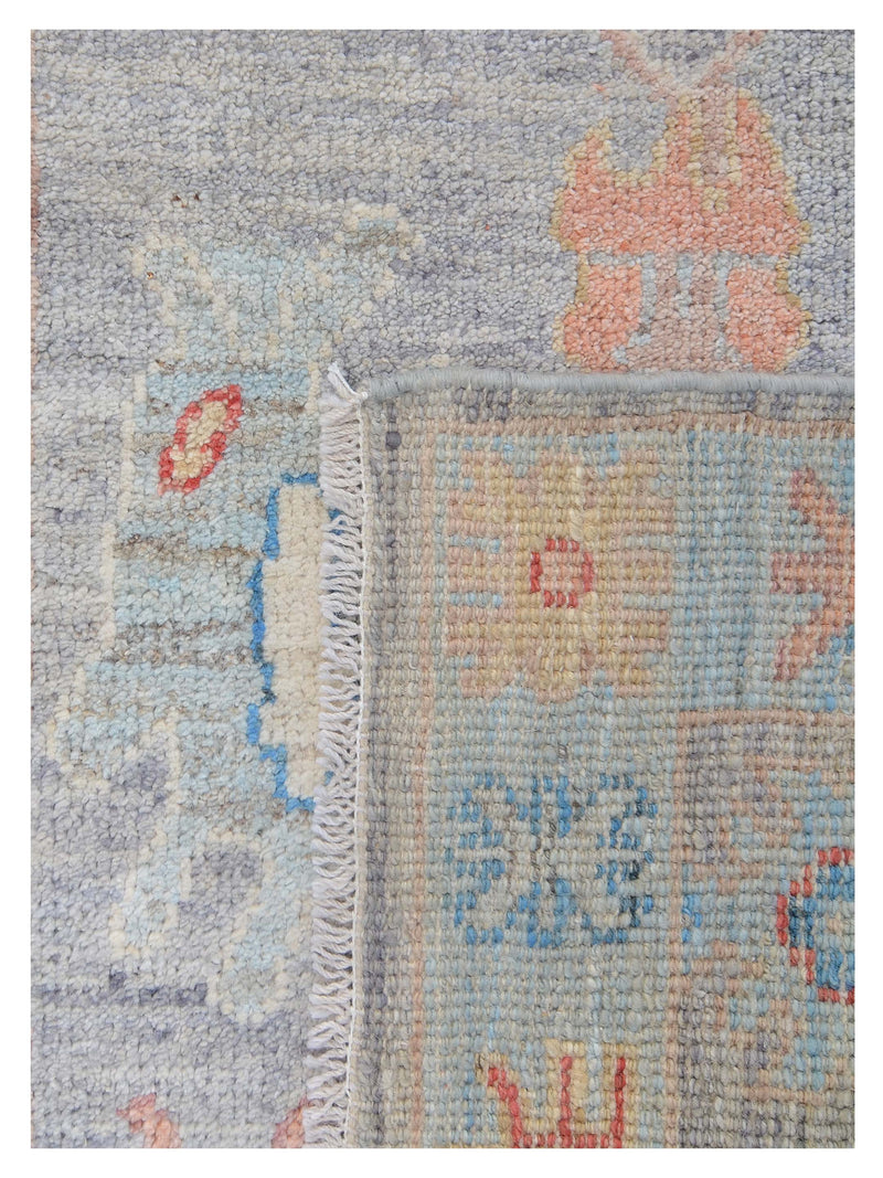 Pacific Ushak Wool Weft 42442 Grey Lt.Blue Transitional Hand Knotted Rug