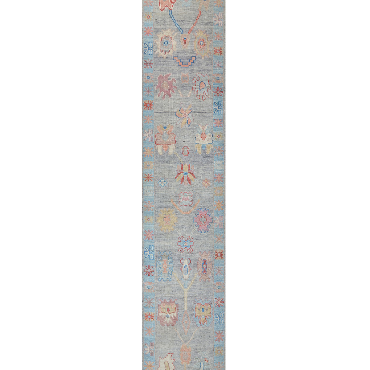 Pacific Ushak Wool Weft  Grey Lt.Blue Transitional