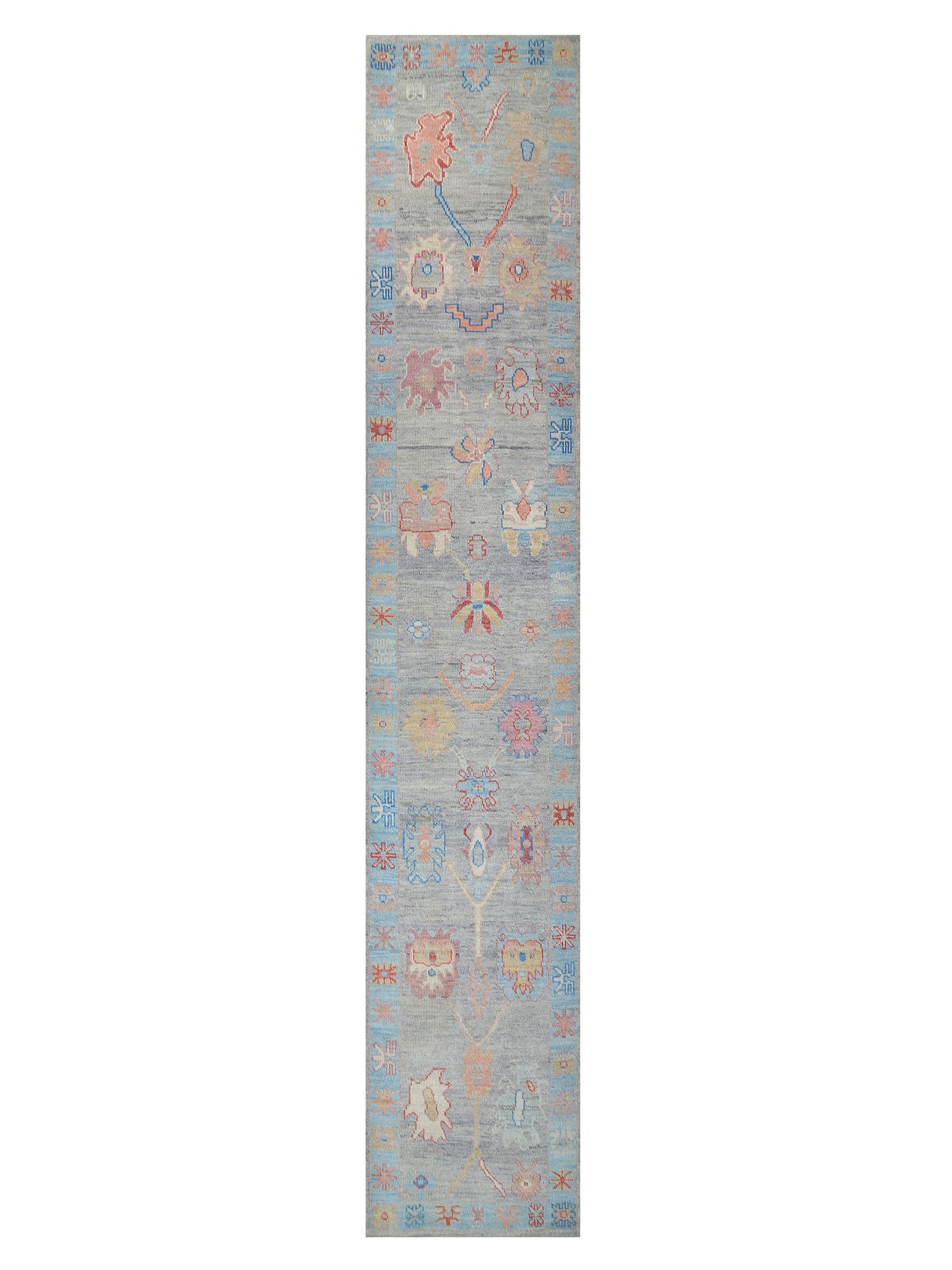Pacific Ushak Wool Weft  Grey Lt.Blue Transitional