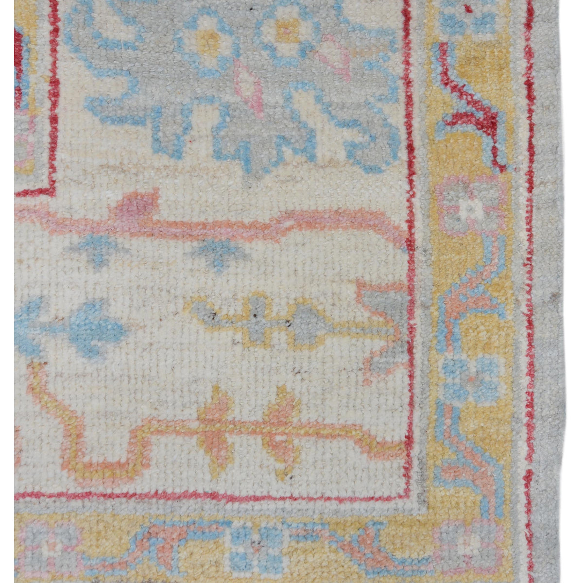 Pacific Ushak Wool Weft 42459 Grey Ivory Transitional Hand Knotted Rug