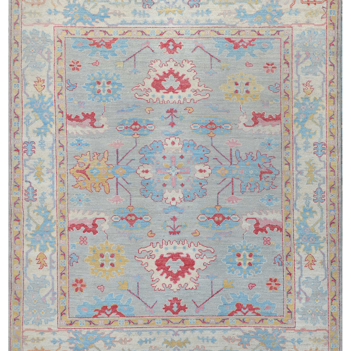 Pacific Ushak Wool Weft  Grey Ivory Transitional