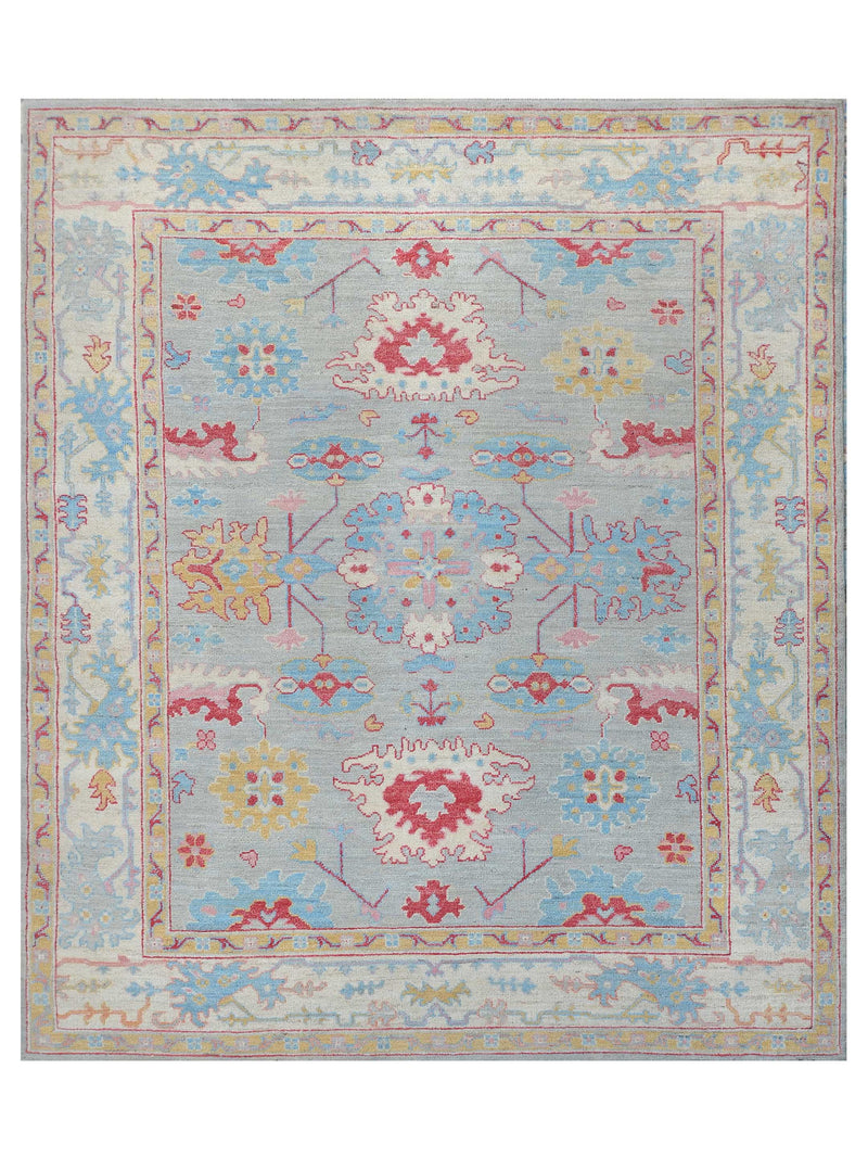 Pacific Ushak Wool Weft  Grey Ivory Transitional