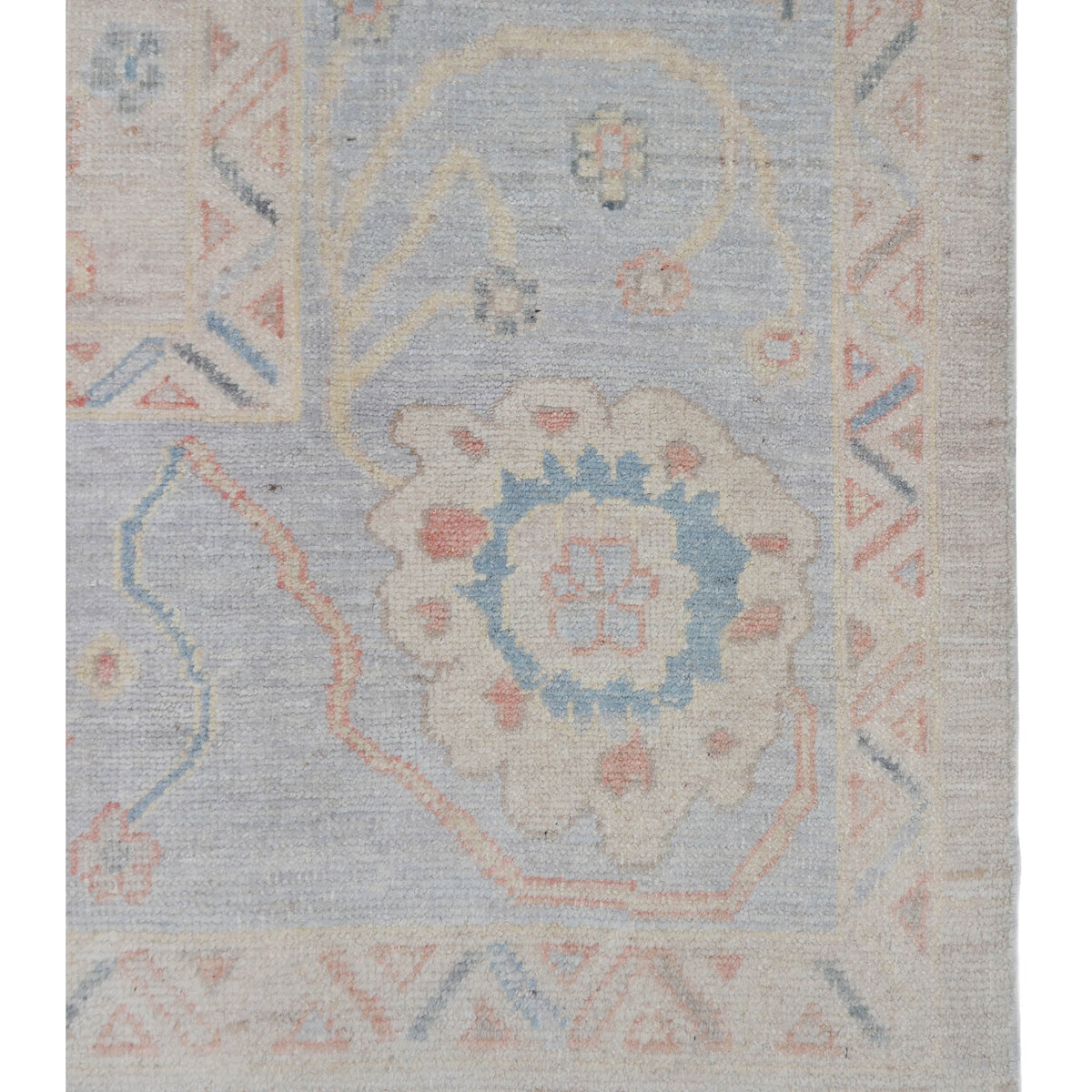 Pacific Ushak Wool Weft 42463 Beige Grey Transitional Hand Knotted Rug