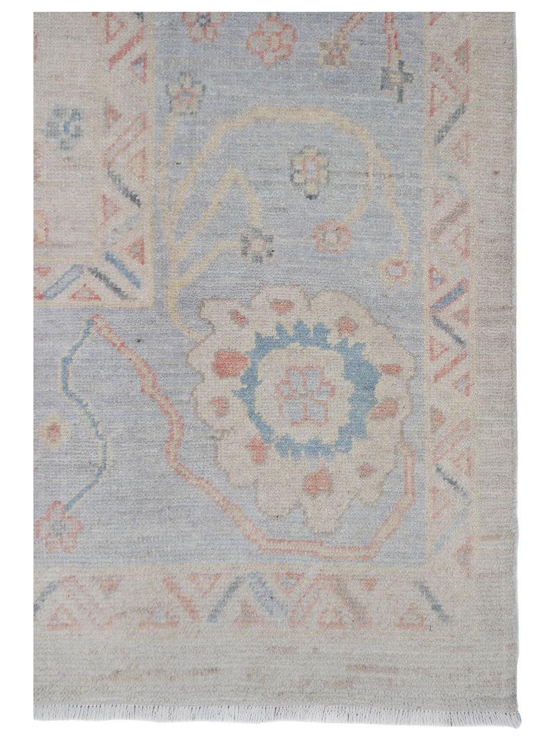 Pacific Ushak Wool Weft 42463 Beige Grey Transitional Hand Knotted Rug
