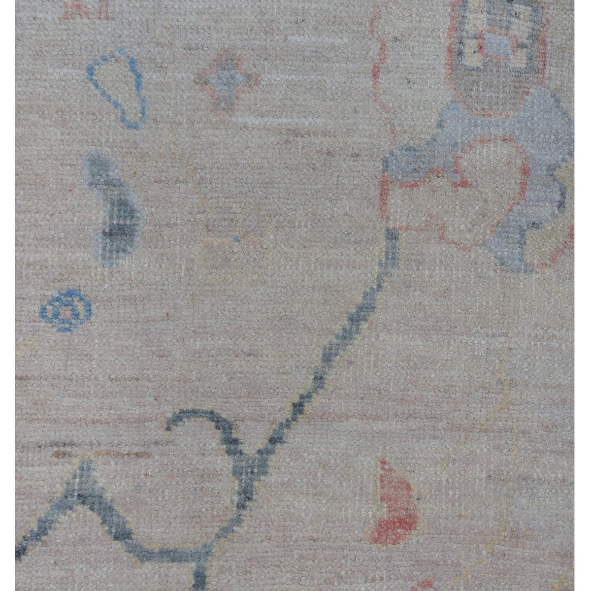 Pacific Ushak Wool Weft 42463 Beige Grey Transitional Hand Knotted Rug