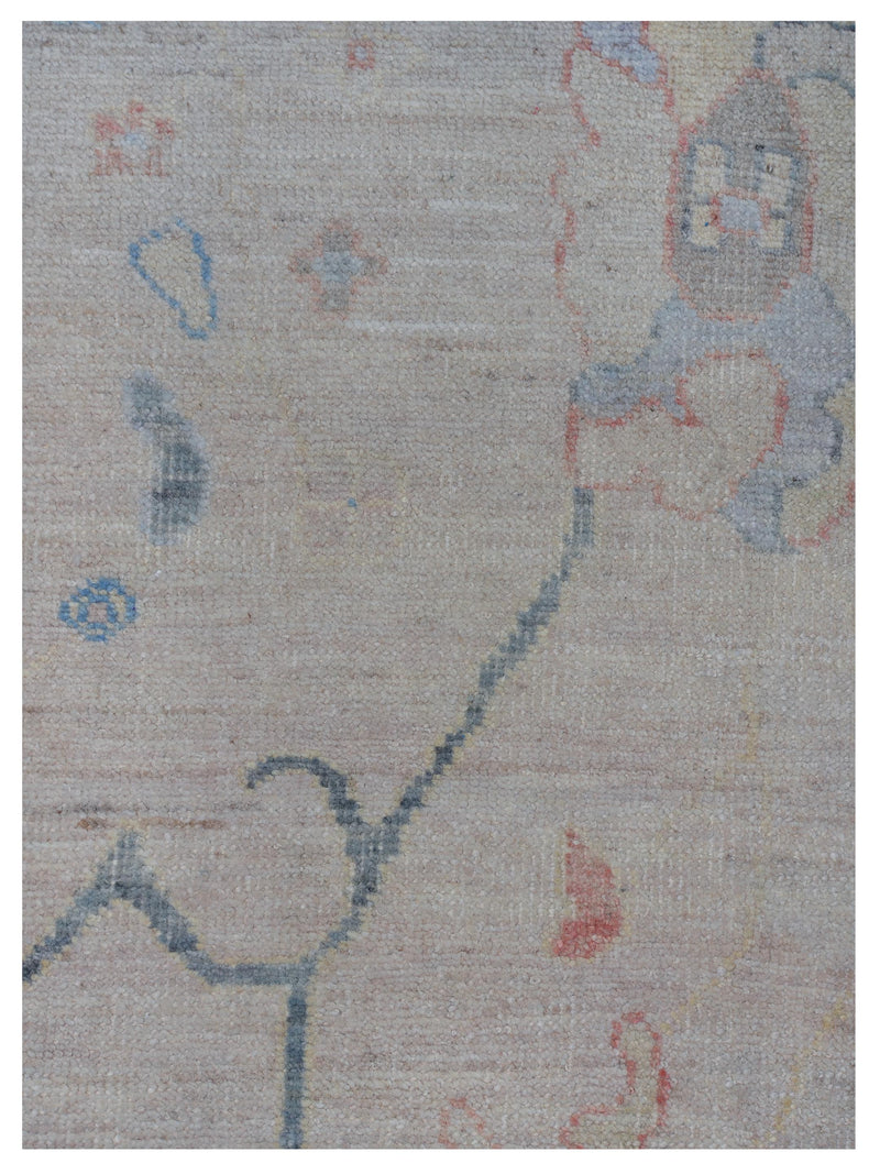 Pacific Ushak Wool Weft 42463 Beige Grey Transitional Hand Knotted Rug